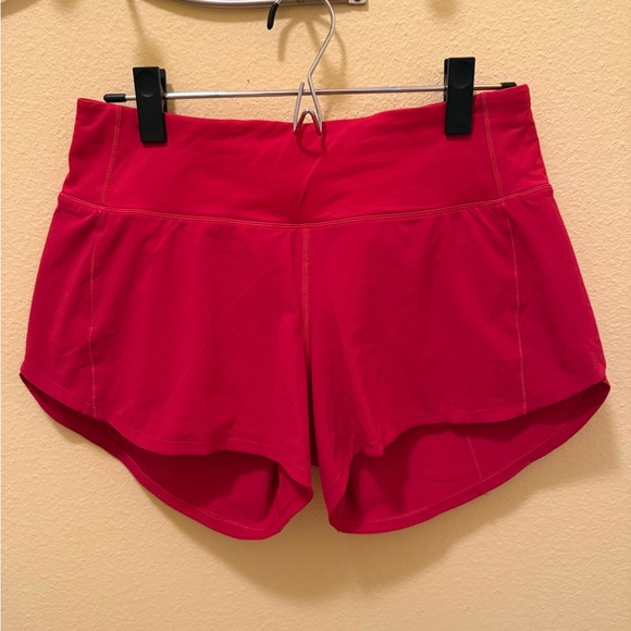 Lululemon Athletica Dark Red Speed Up Mid-rise Lined 4” Shorts - Picture 1 of 9
